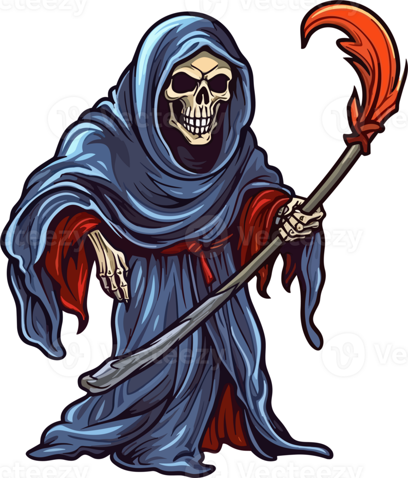 Cartoon The Grim Reaper Colorful , Tshirt Design , illustration png