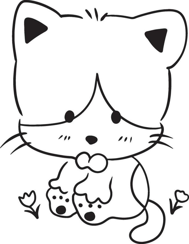 cartoon doodle kawaii anime coloring page cute illustration drawing clip art character chibi manga comic vector