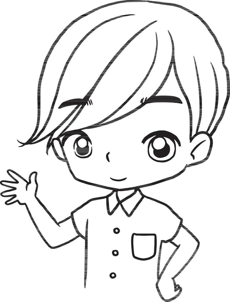 cartoon doodle kawaii anime coloring page cute illustration drawing character chibi manga comic vector