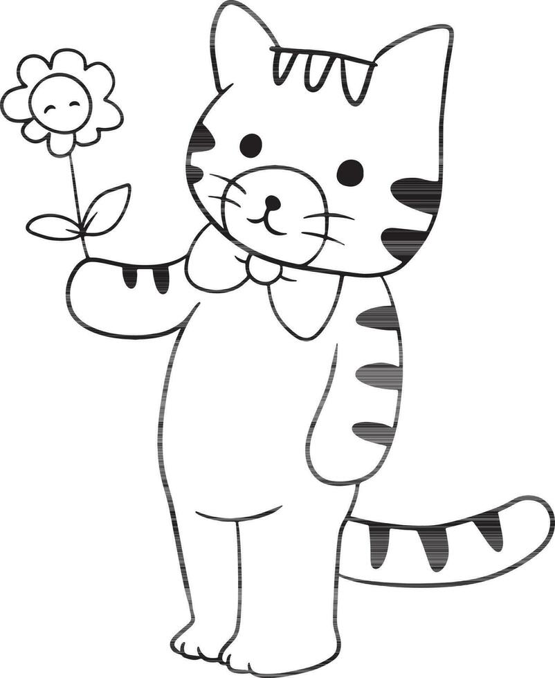 cat cartoon doodle kawaii anime coloring page cute illustration drawing ...