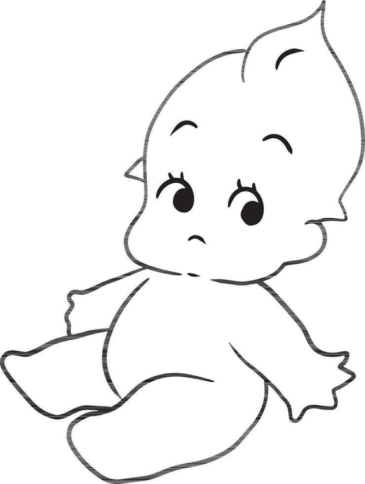 bebé dibujos animados garabatear kawaii anime colorante página linda ilustración dibujo personaje chibi manga cómic vector