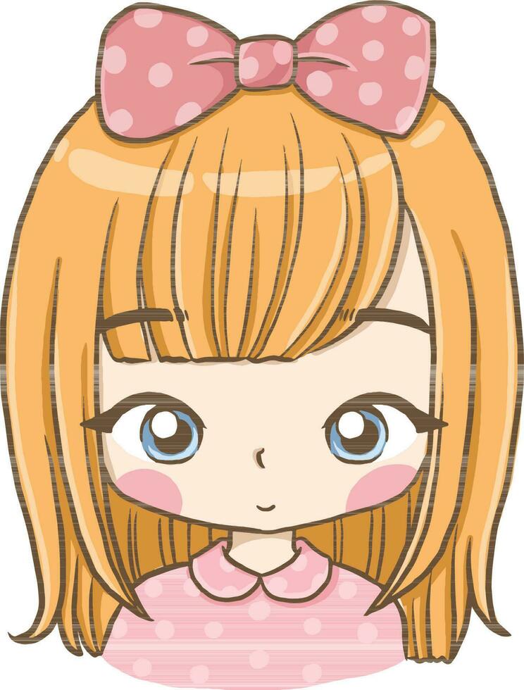 niña dibujos animados garabatear kawaii anime colorante página linda ilustración dibujo personaje chibi manga cómic vector