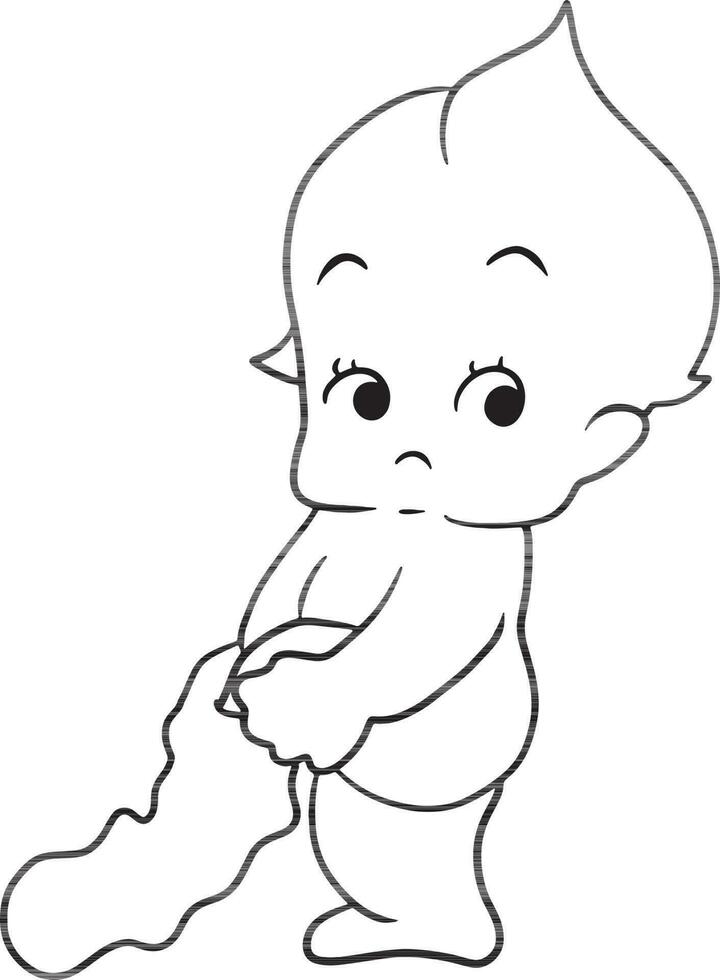 little angel cartoon doodle kawaii anime coloring page cute illustration drawing character chibi manga comic vector