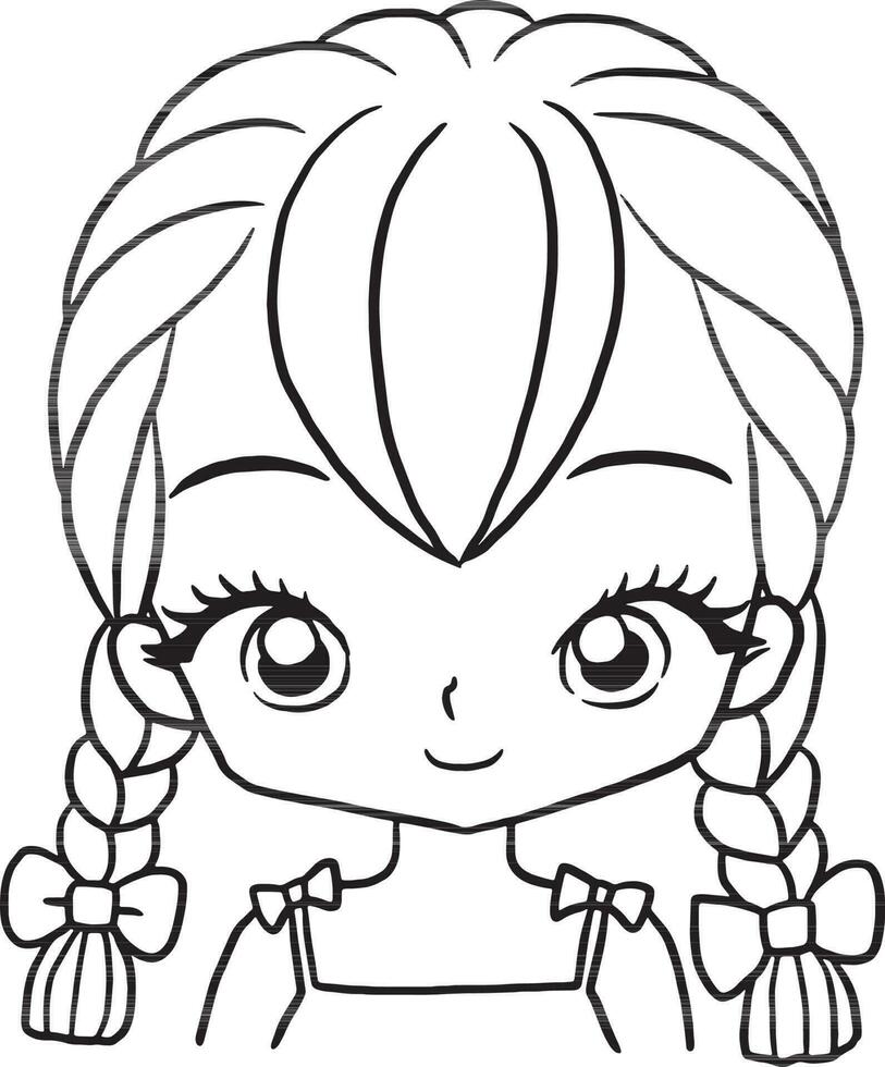 Girl cartoon doodle kawaii anime coloring page cute illustration drawing  clip art character chibi manga comic 15501270 Vector Art at Vecteezy