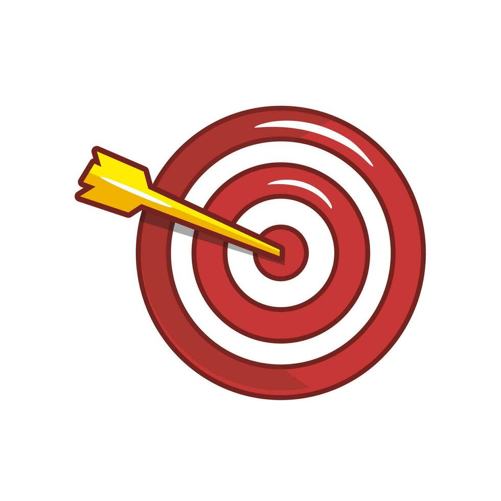 Target with arrow icon. Flat illustration of target with arrow vector icon for web