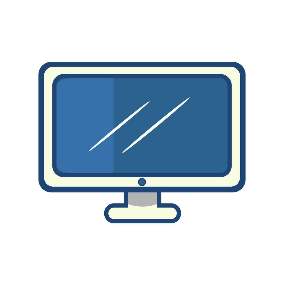 computer monitor icon over white background. technology concept. colorful design. vector illustration