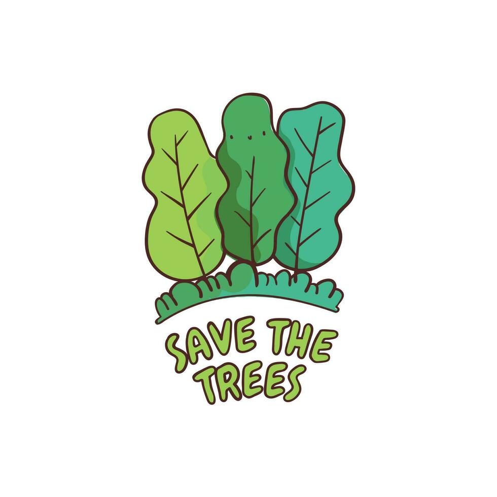 Save the trees. Hand drawn vector illustration in doodle style.