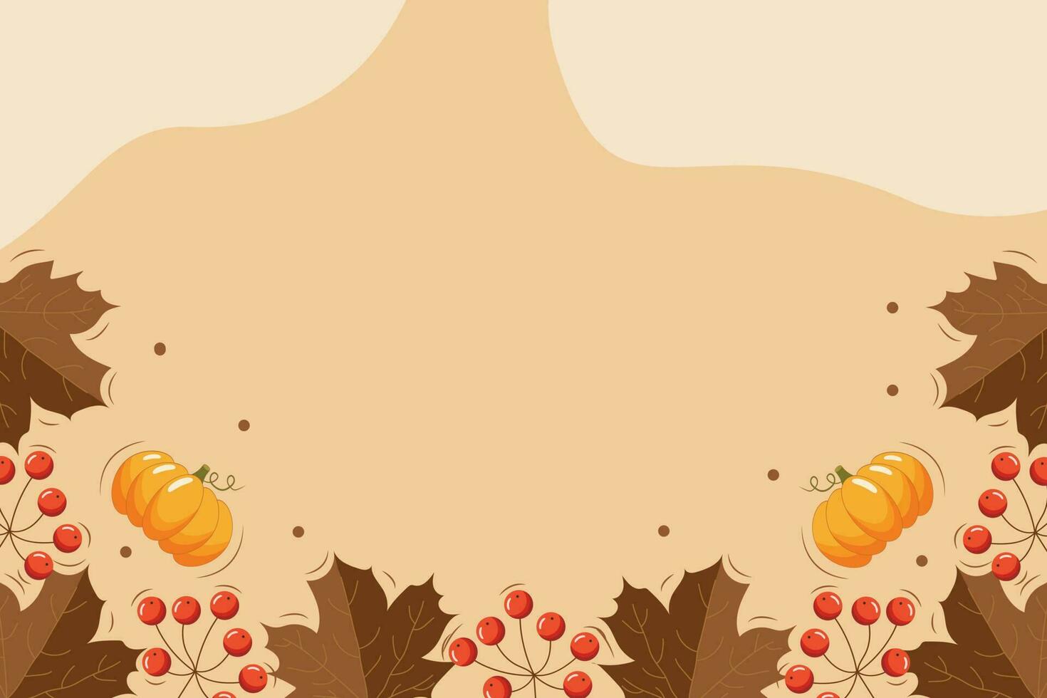 Autumn background with leaves, pumpkins and berries . Can be used for shopping sale, promo poster, banner, flyer, invitation, website. Vector illustration