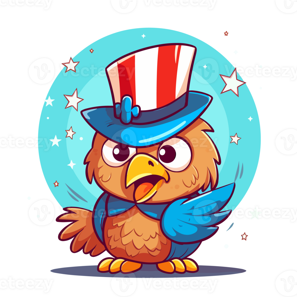 4th of July, Independence Day, PNG Cartoon, Bird