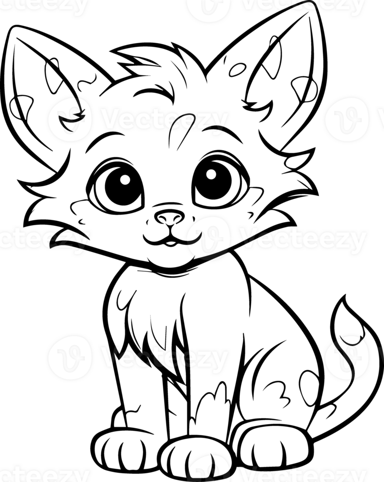 A Cat , colouring book for kids,illustration 24692947 PNG