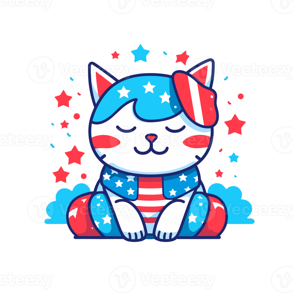 4th of July, Independence Day, PNG Cartoon, Cat 24692986 PNG