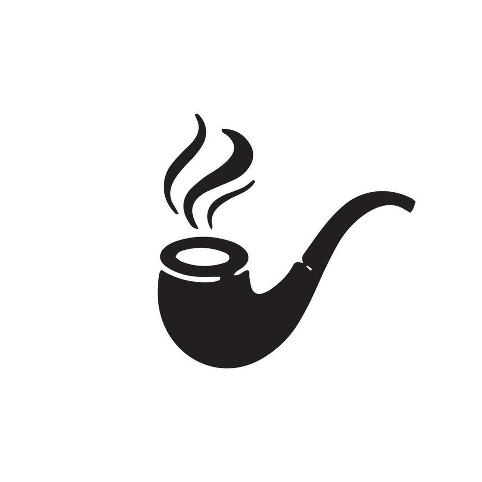 smoking pipe icon clipart logo vector