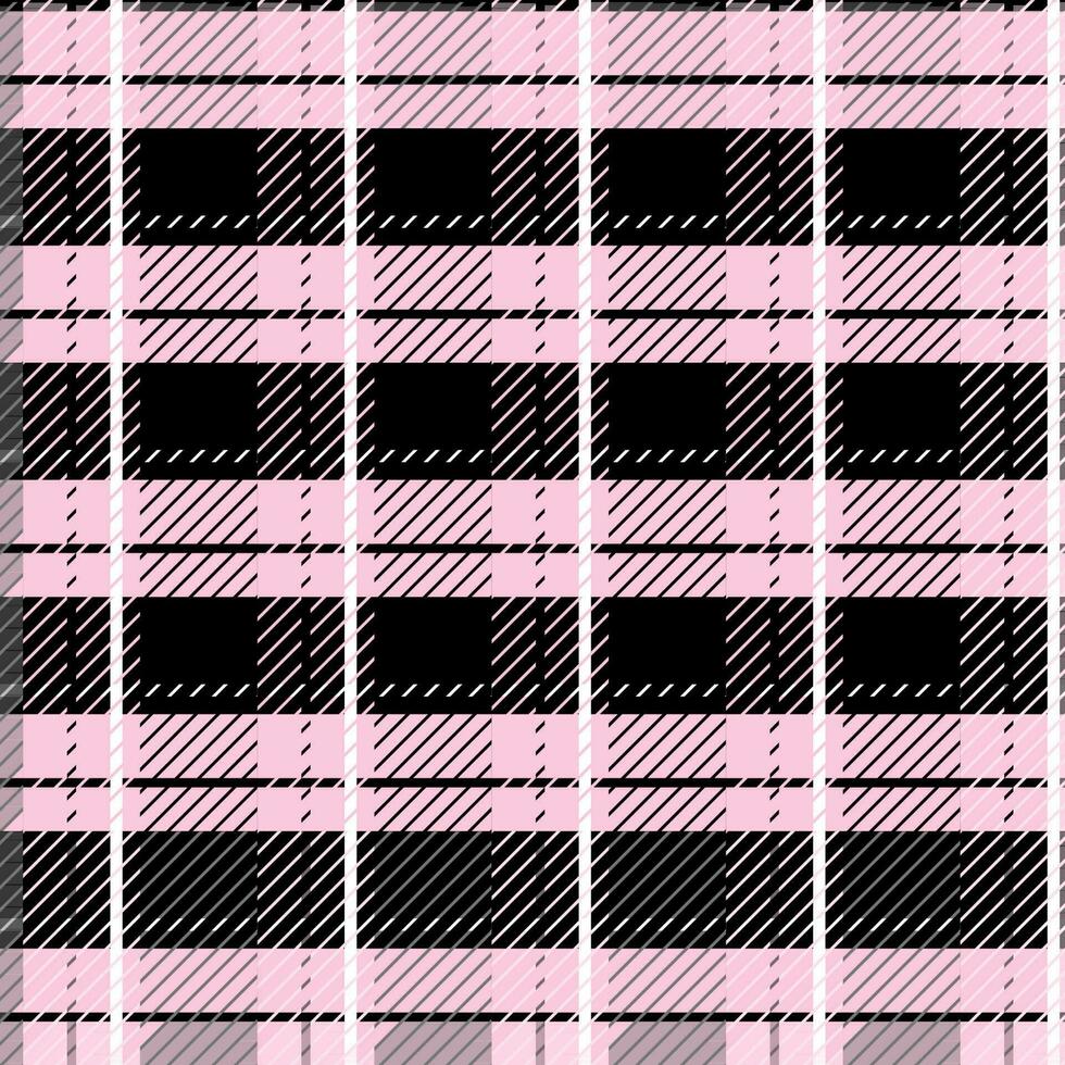 Pink and black Scottish Woven Tartan Plaid Seamless Pattern. vector
