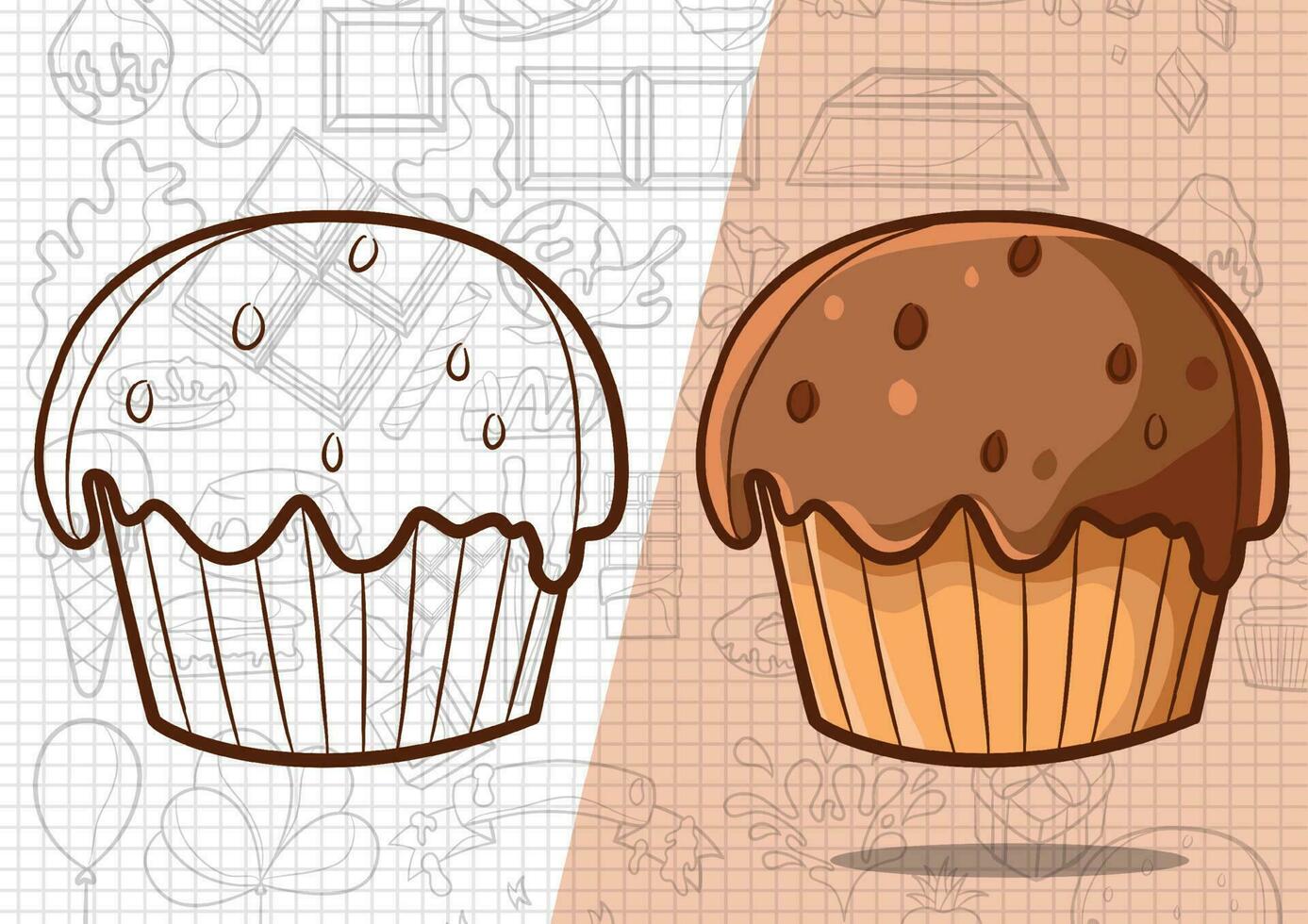 cartoon style delicious chocolate art illustration vector