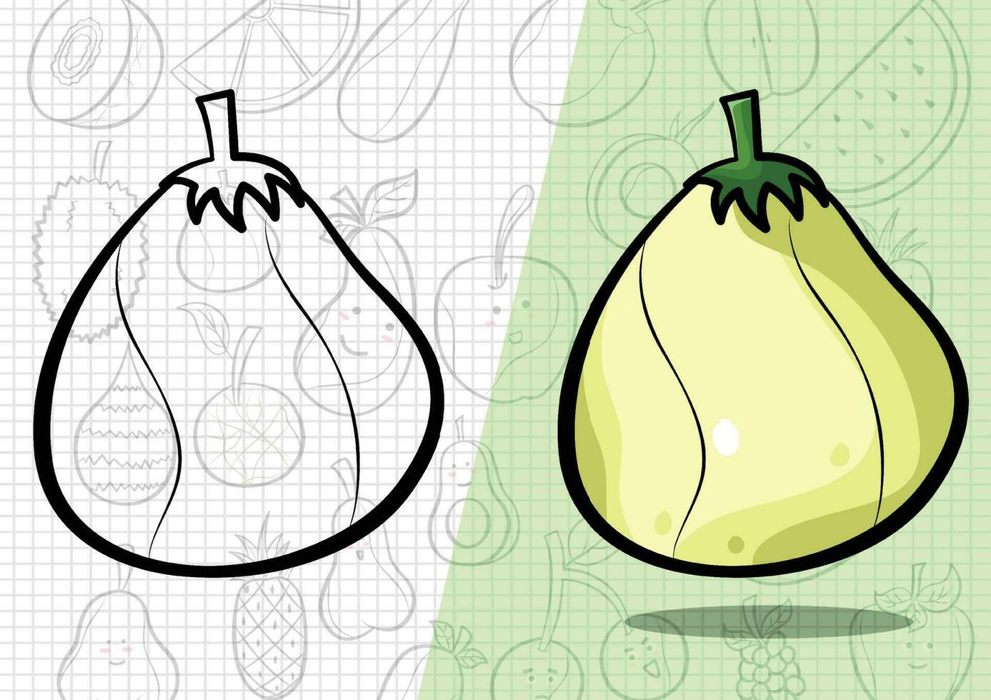 cartoon style pear drawing illustration vector