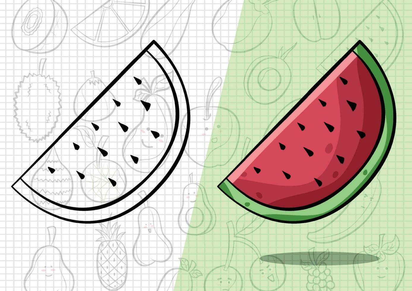 cartoon style watermelon illustration vector