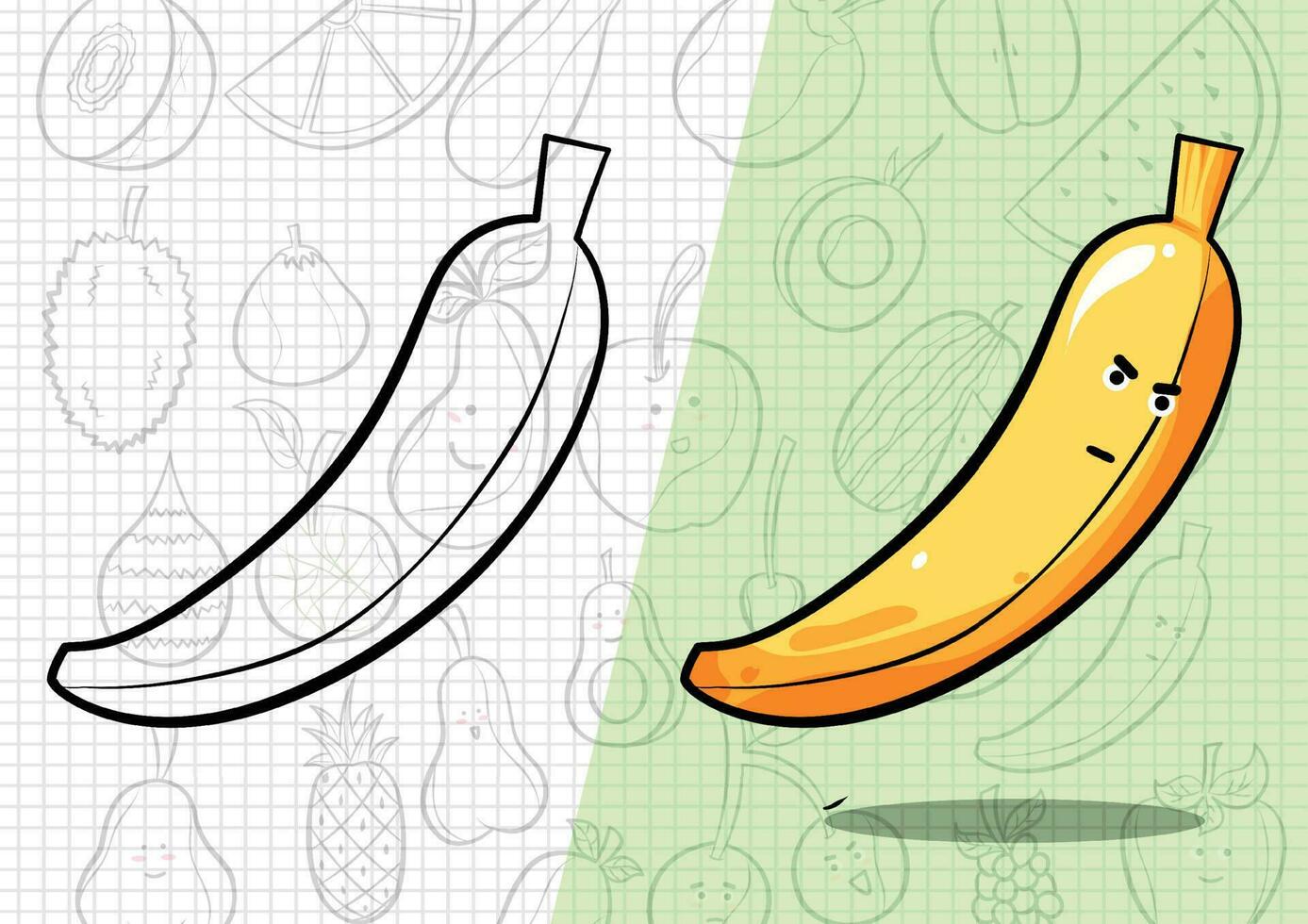 cartoon style banana illustration vector