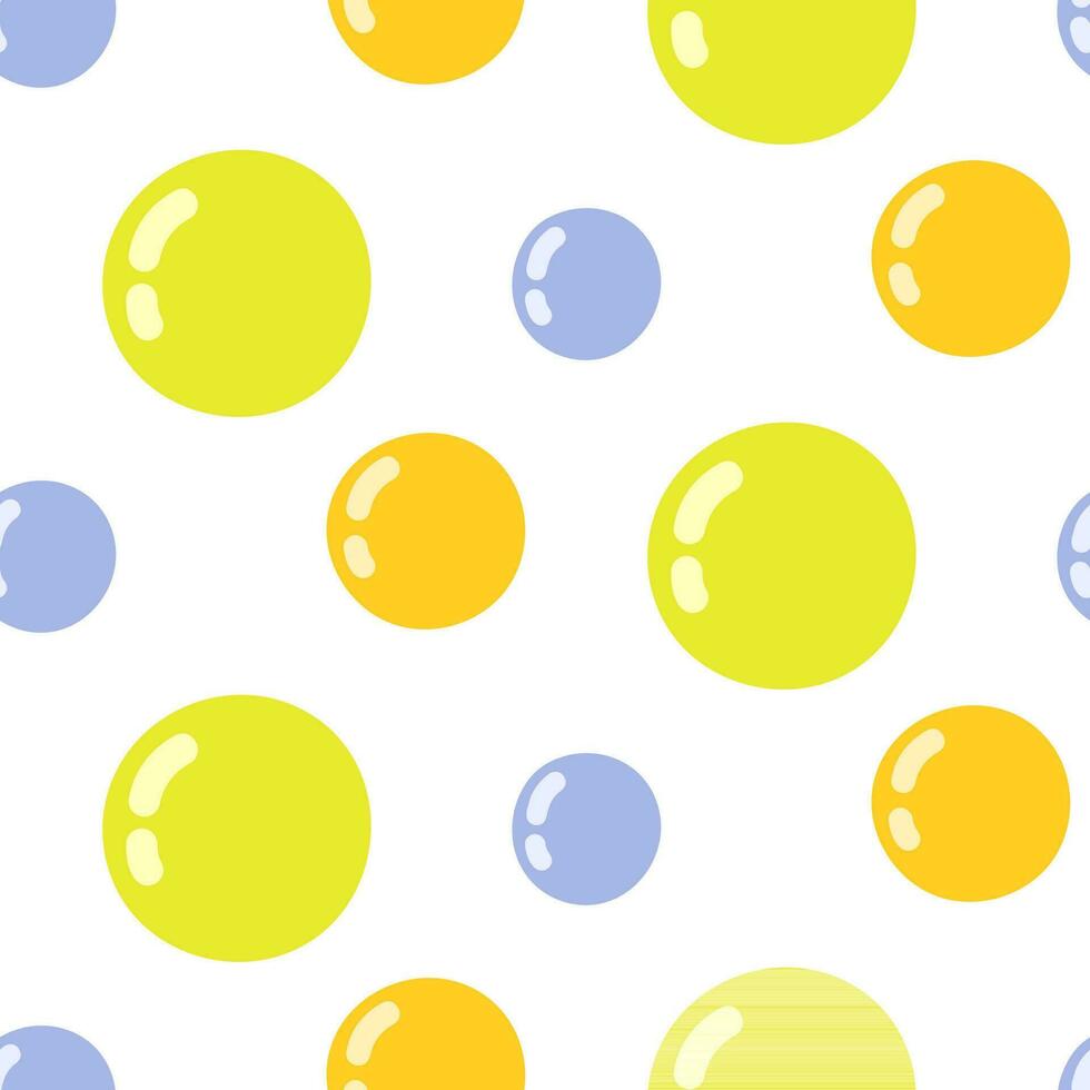 Seamless pattern of hand drawn doodle bubbles on isolated background. Design for celebrations, scrapbooking, textile, home and nursery decor, paper craft. vector