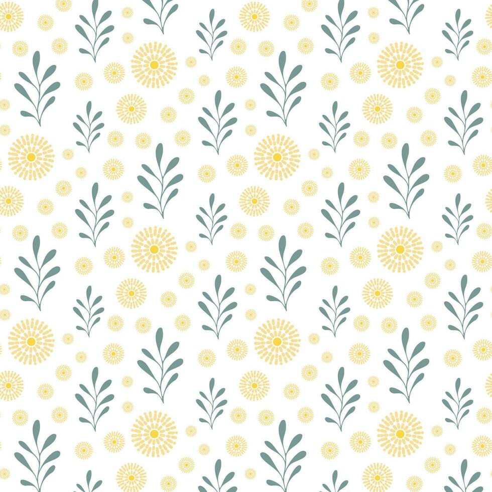 Seamless pattern of hand drawn of wild doodle flowers on isolated background. Design for mothers day, Easter, springtime and summertime celebration, scrapbooking, textile, home decor, paper craft. vector