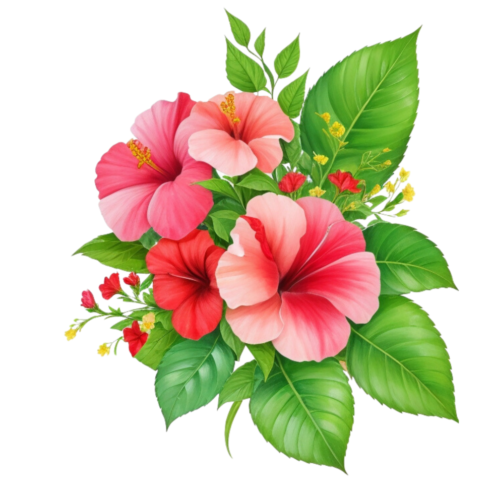 Colorful floral bouquet of botanical summer flowers for wedding, valentine anniversary, png