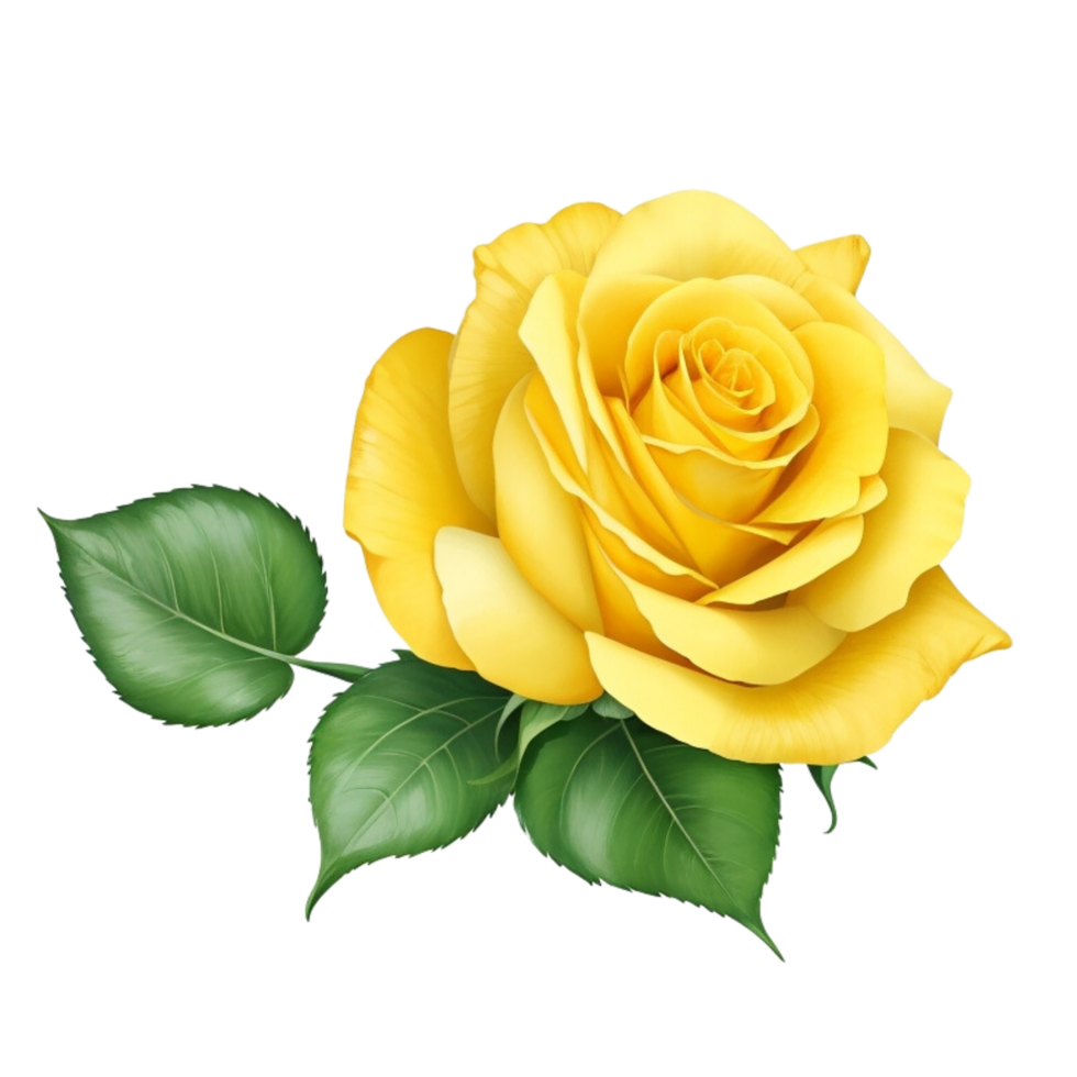 romântico amarelo rosa isolado em transparente png fundo para Casamento e namorados aniversário botânico cumprimento cartão ilustração, ai gerado