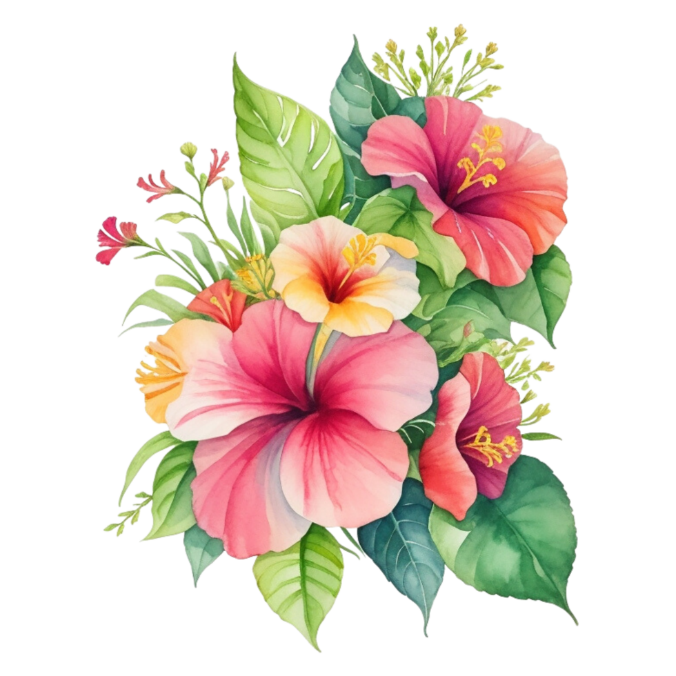 Colorful floral bouquet of botanical summer flowers for wedding, valentine anniversary, png