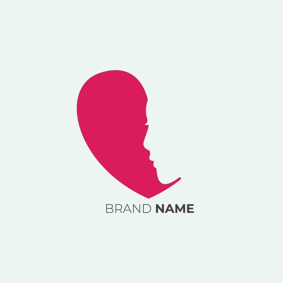 woman and love silhouette combination logo design vector