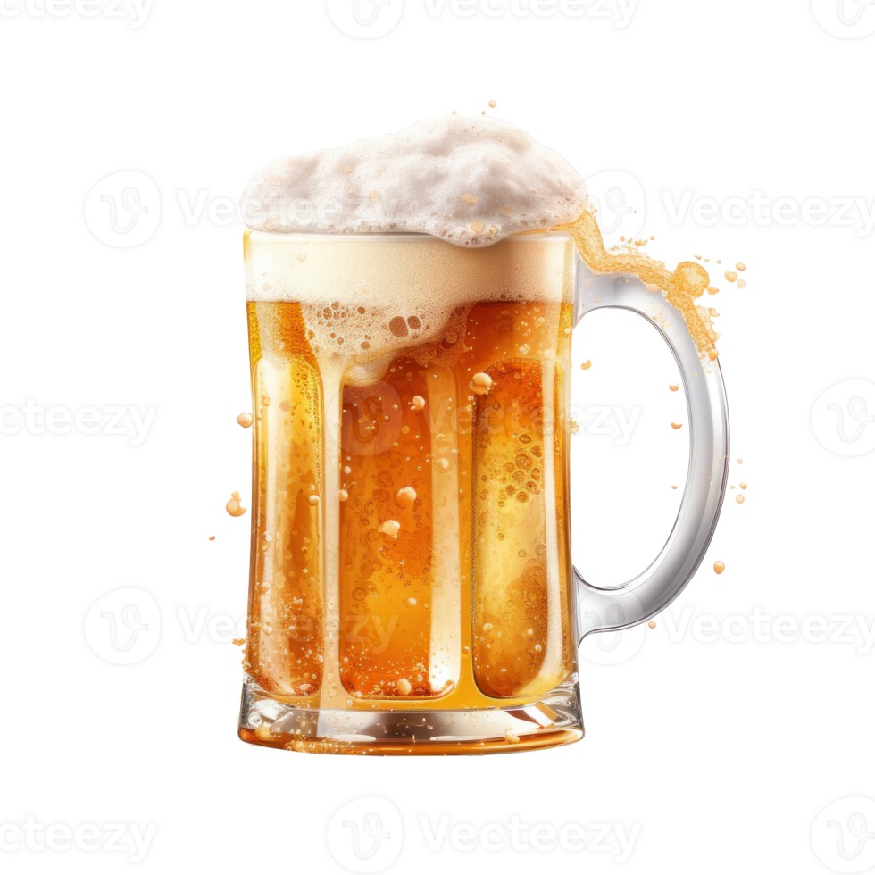 mok vers bier geïsoleerd. illustratie ai generatief png