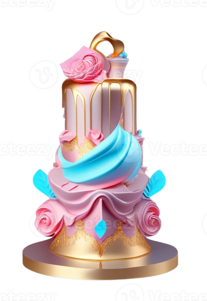 Royal Tiered Pink Princess Cake png