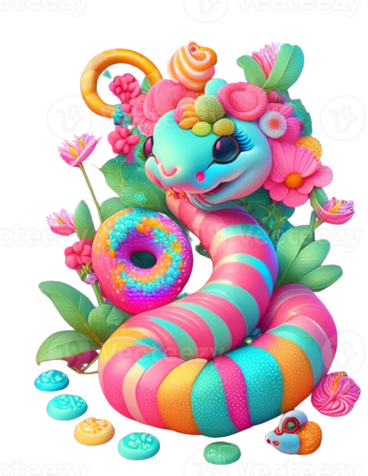 Spring Floral Slithering Snake png