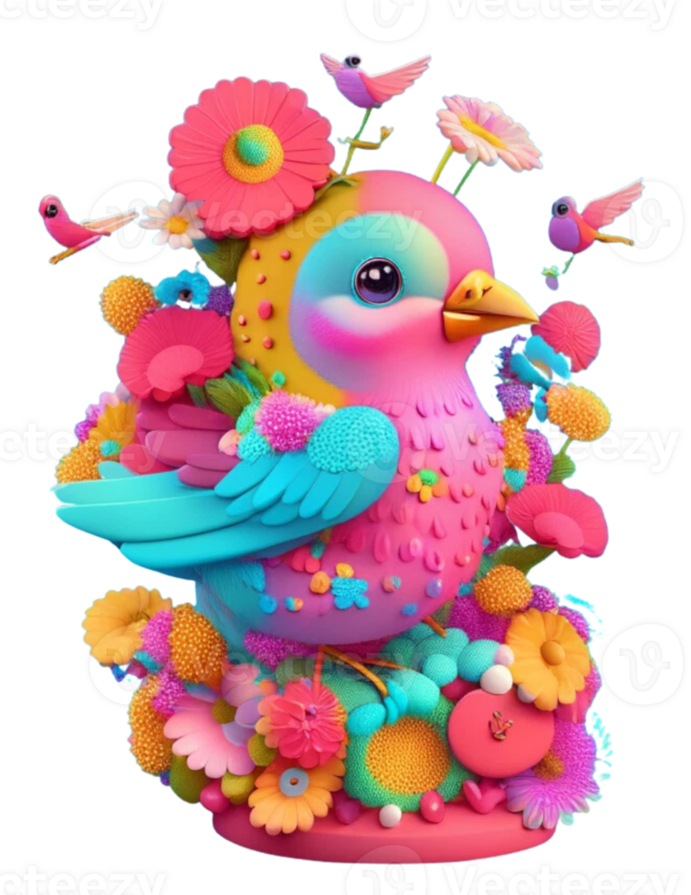 Spring Floral Bird png