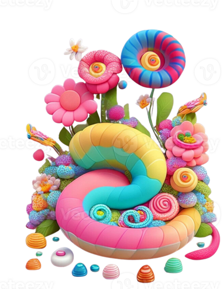 Primavera floral deslizando serpente ai gerado png