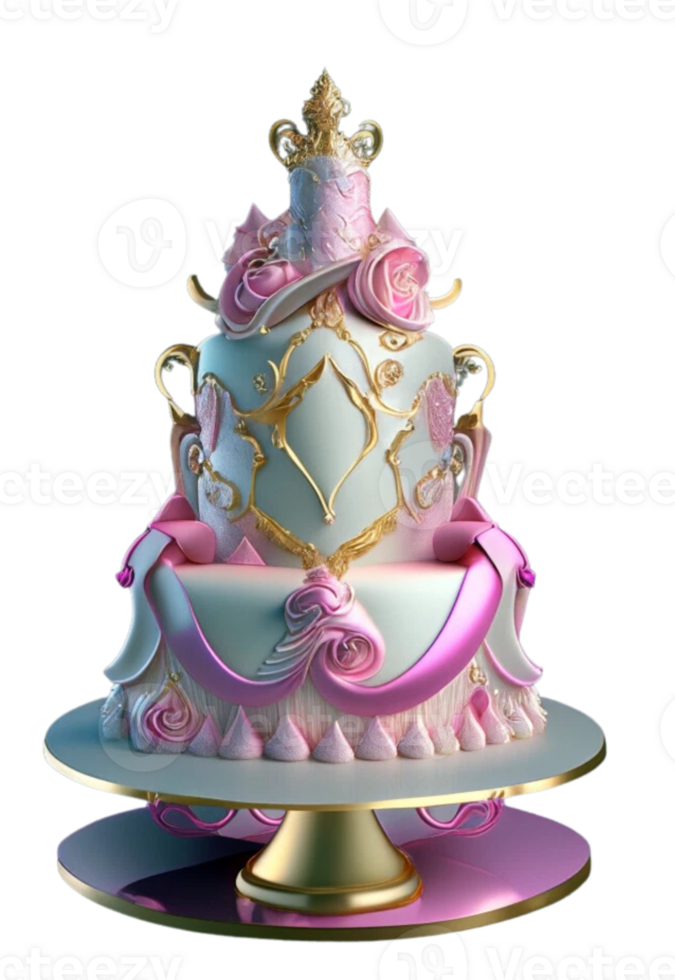 Royal Tiered Pink Princess Cake png