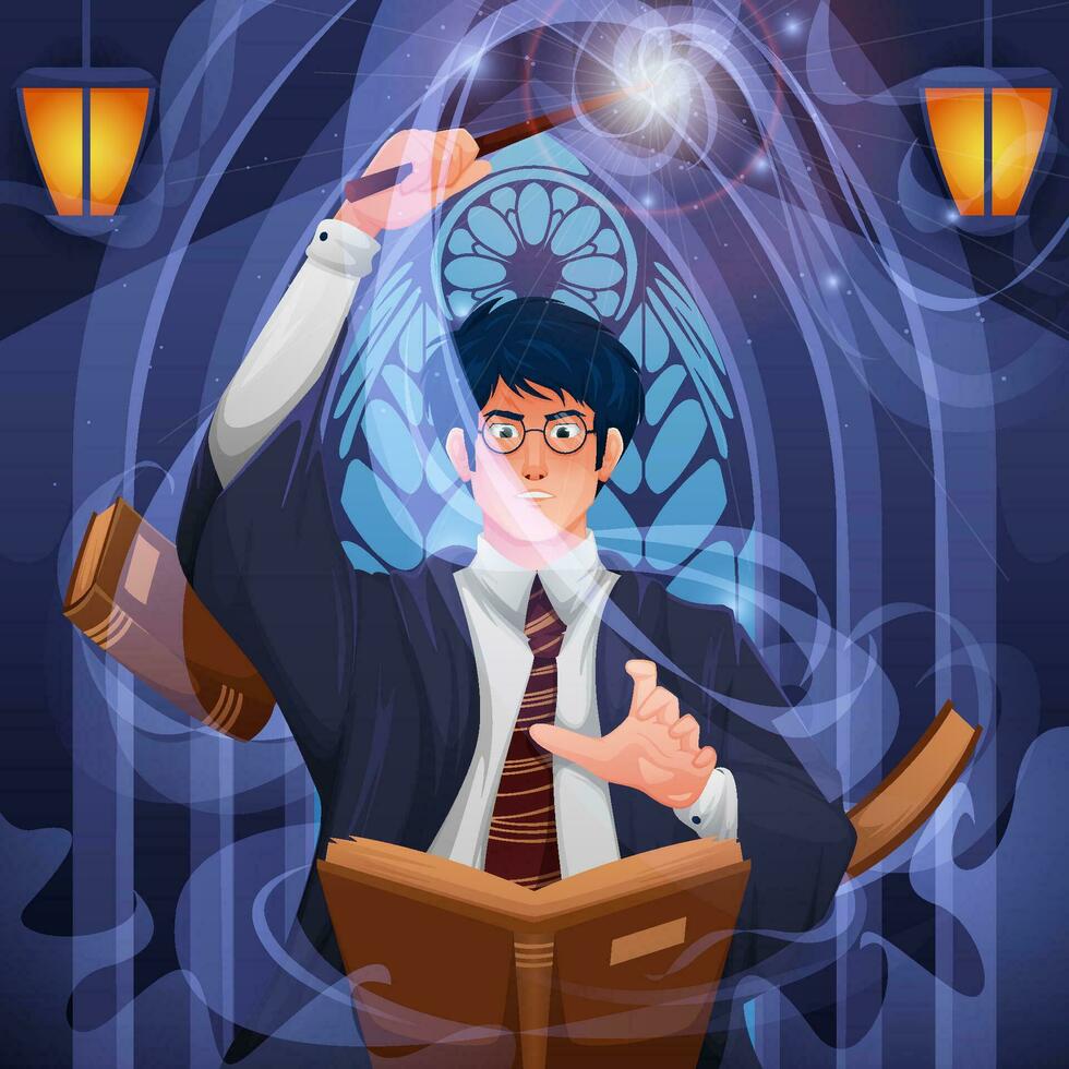 A Wizard Learning a Magic Skill Concept vector