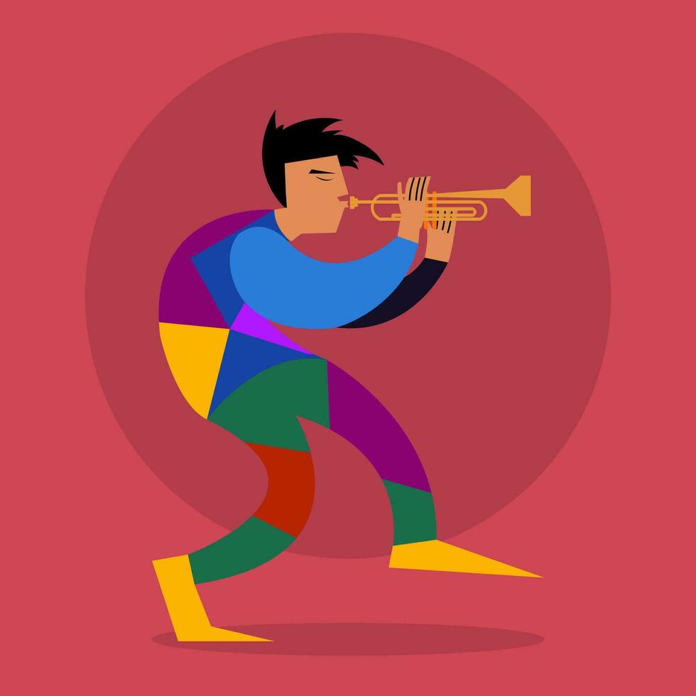 cornet player vector stock Illustration, Jazz Music Vector, cornet vector