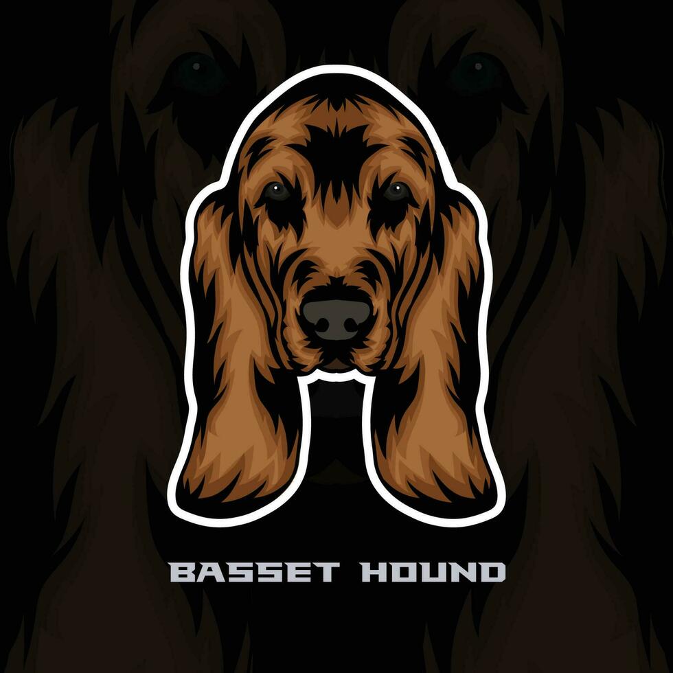 Basset Hound Dog Face Vector Stock Illustration, Dog Mascot Logo, Dog Face Logo vector