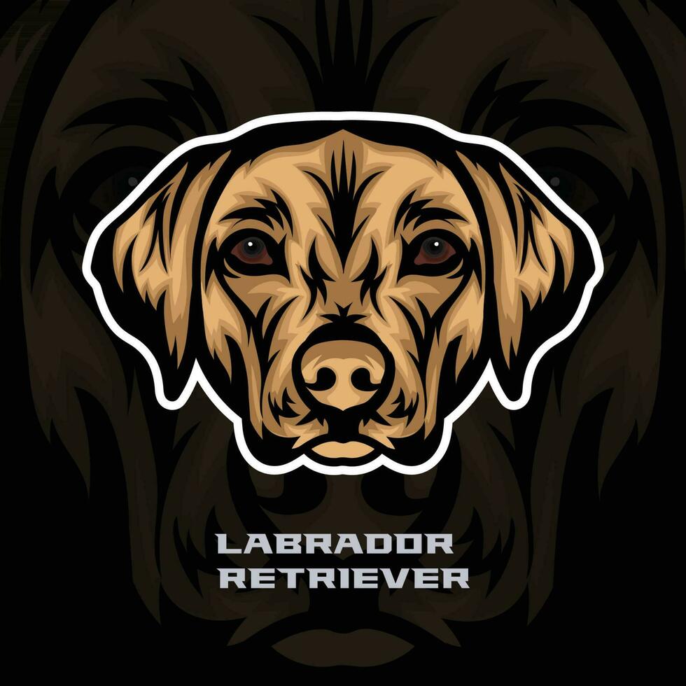 Labrador Retriever Dog Face Vector Stock Illustration, Dog Mascot Logo, Dog Face Logo vector