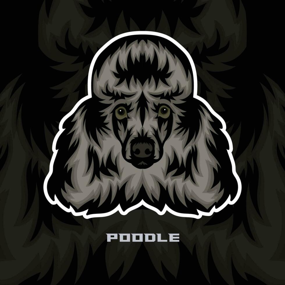 poodle Dog Face Vector Stock Illustration, Dog Mascot Logo, Dog Face Logo vector