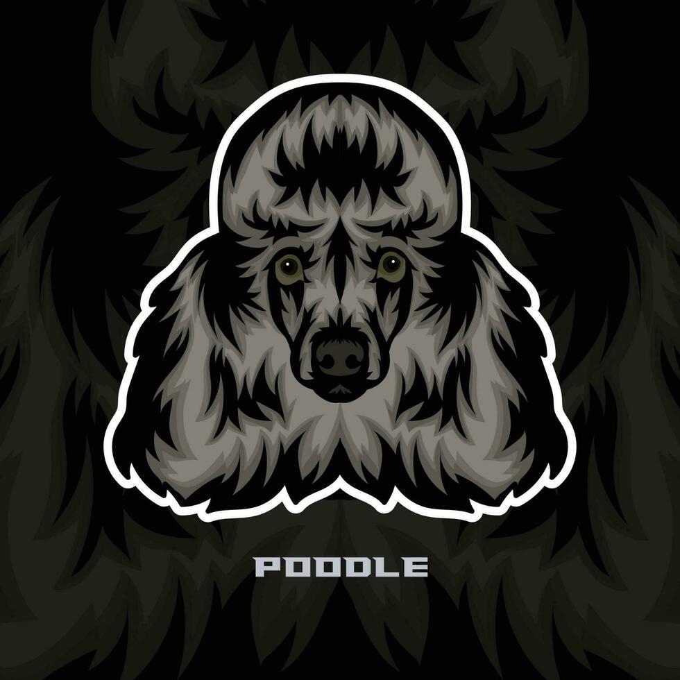 poodle Dog Face Vector Stock Illustration, Dog Mascot Logo, Dog Face Logo vector