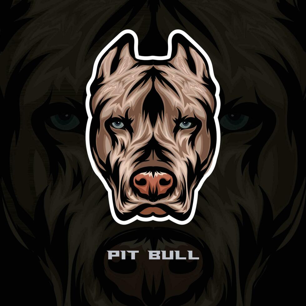 Pit bull Dog Face Vector Stock Illustration, Dog Mascot Logo, Dog Face Logo vector