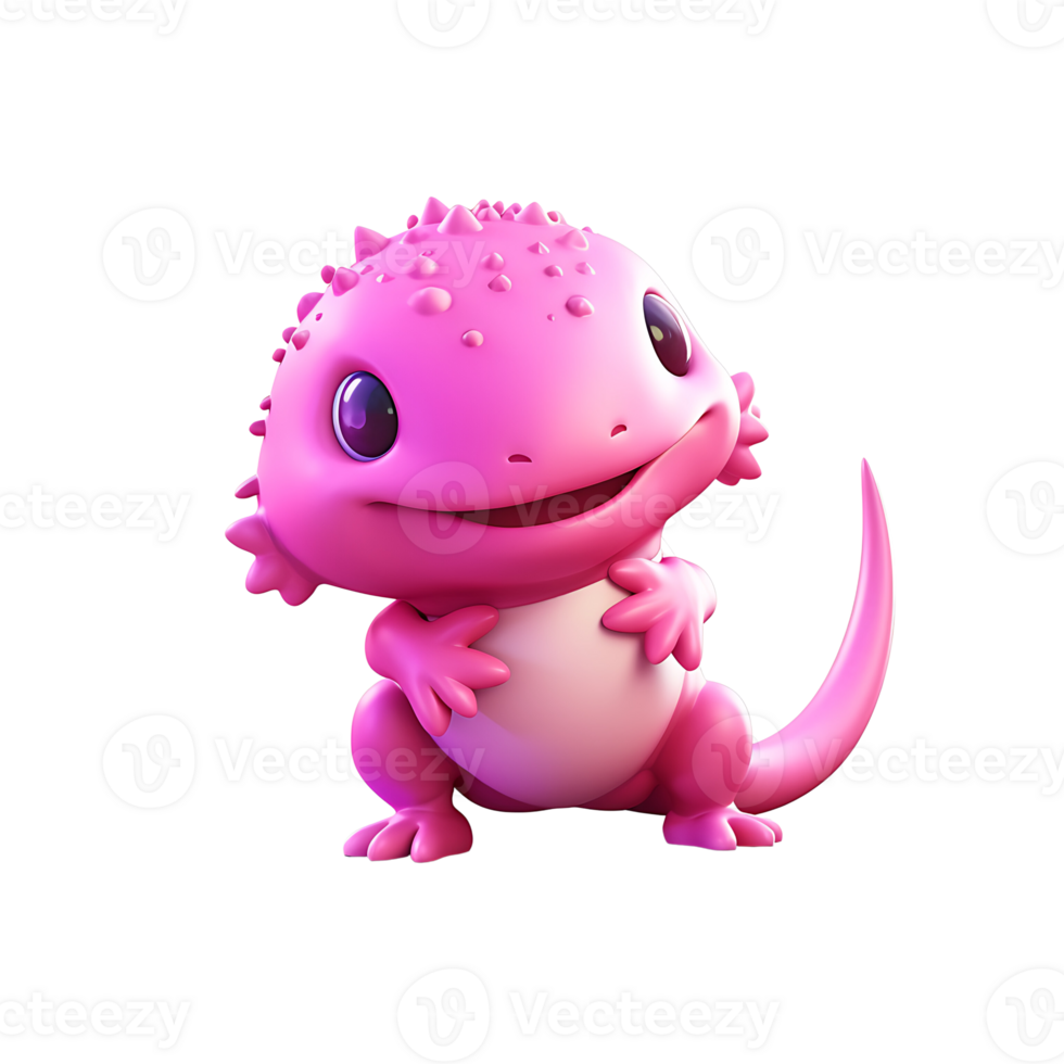 3D Realistic Cute Axolotl png