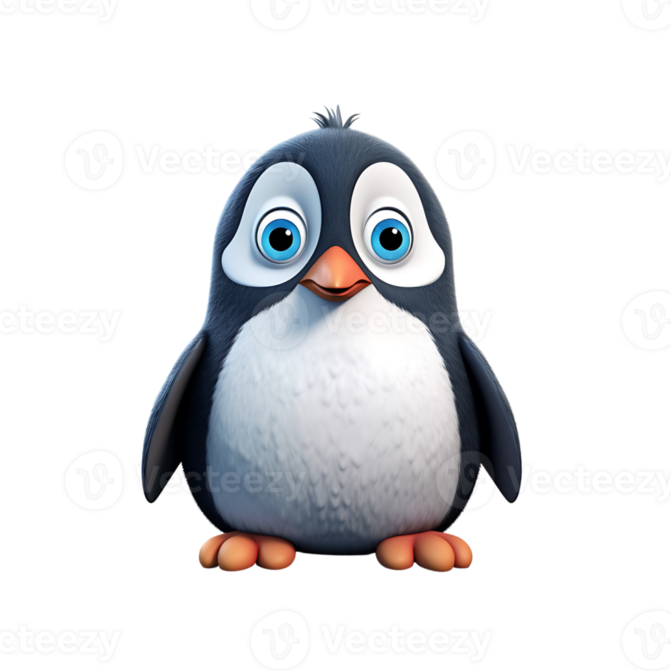 3D Realistic Cute Penguin png