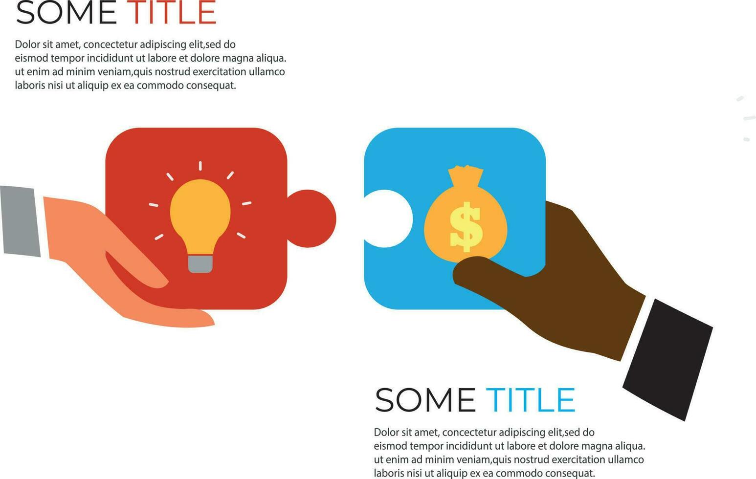 Infographic design template. Agreement between two traders. Vector illustration