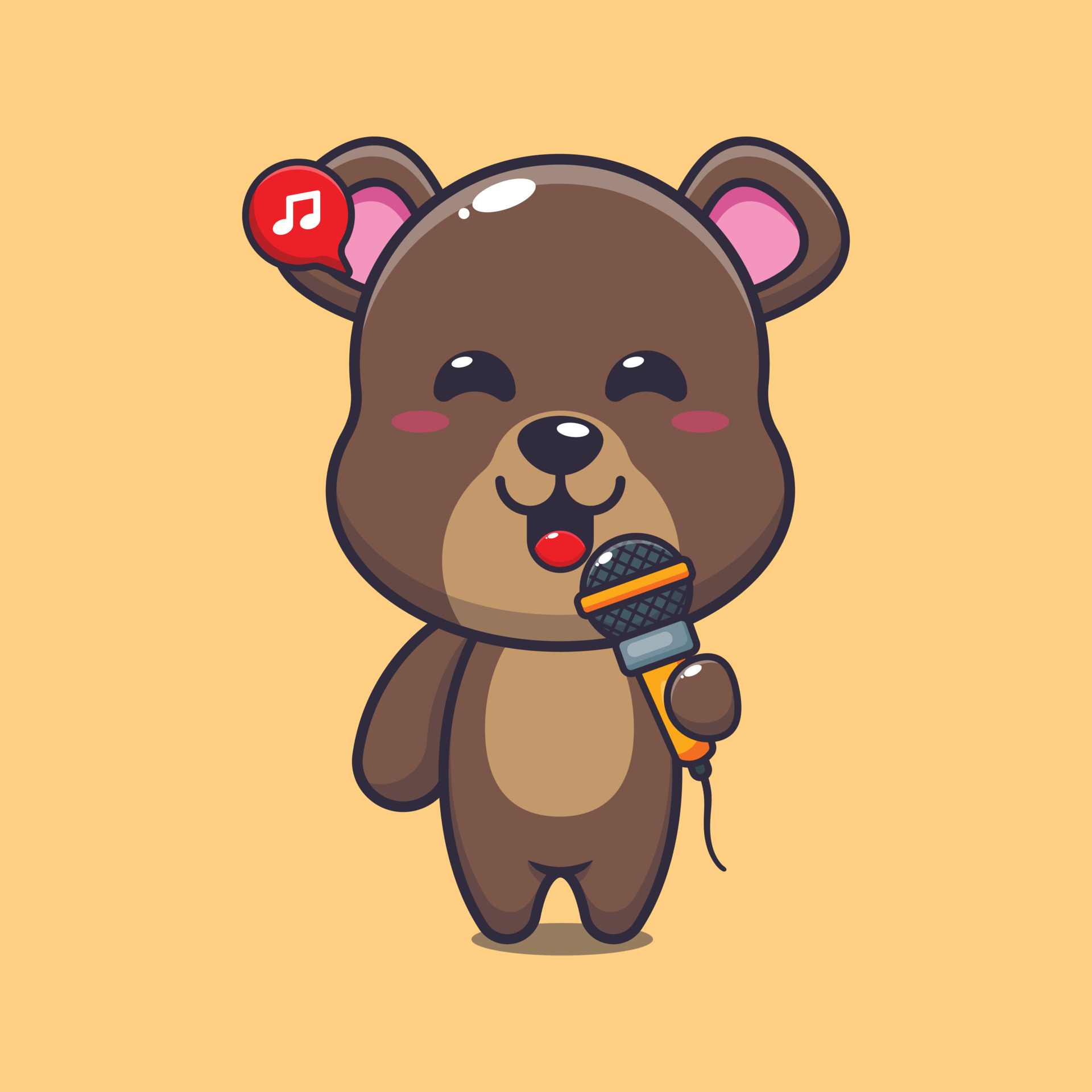 oso participación micrófono dibujos animados vector ilustración