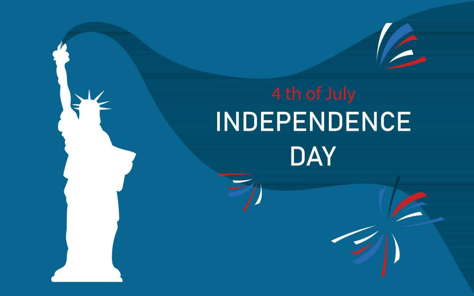 Happy independence day 4th of July background with Statue of Liberty. vector
