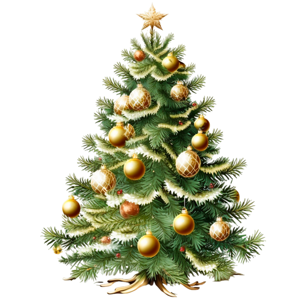 3d Lovely Green Christmas Tree. png