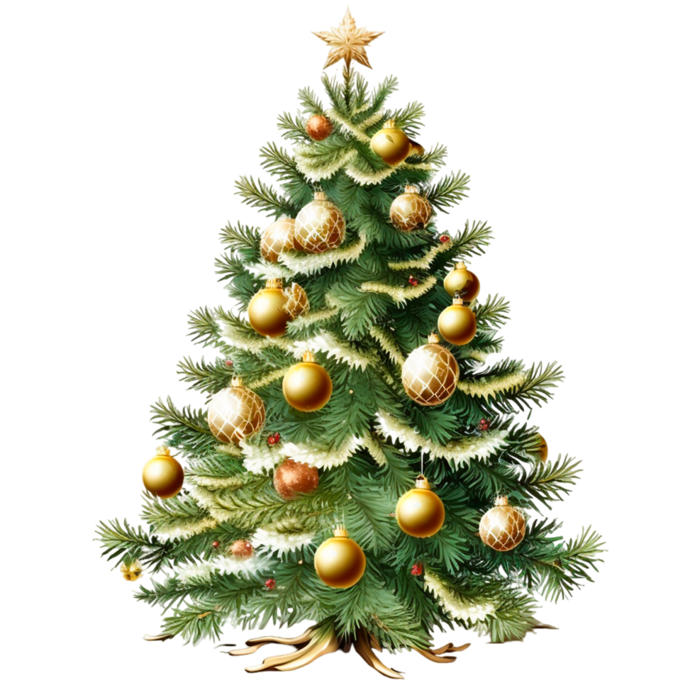 3d charmant vert Noël arbre. génératif ai png