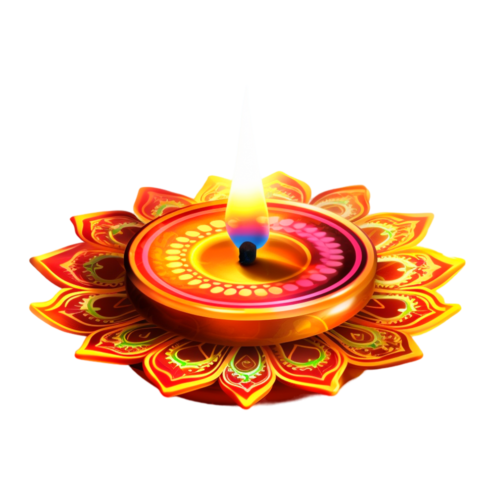 diya colorato rangoli Diwali festival nel India. generativo ai png