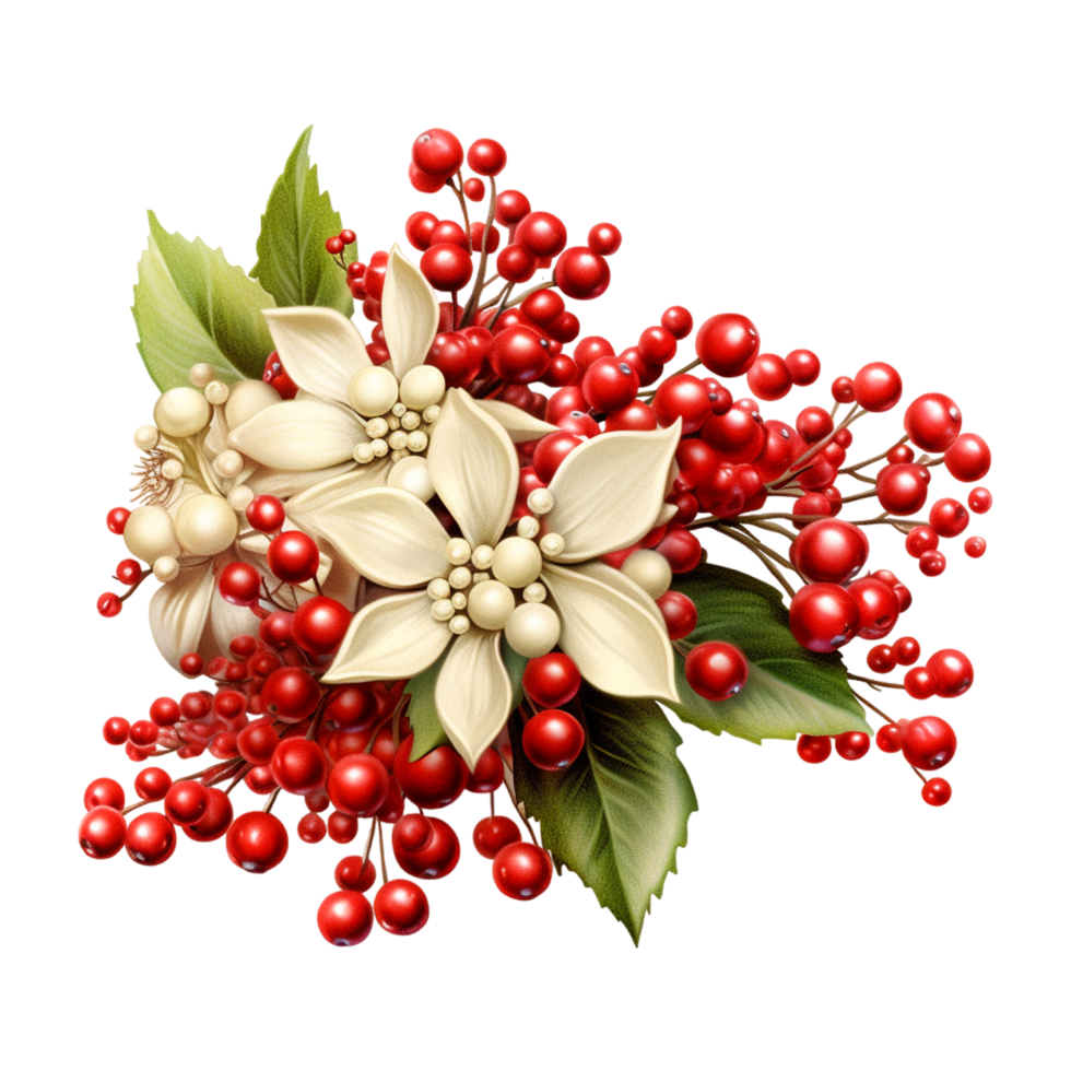 Branch With Red Christmas Berry. png
