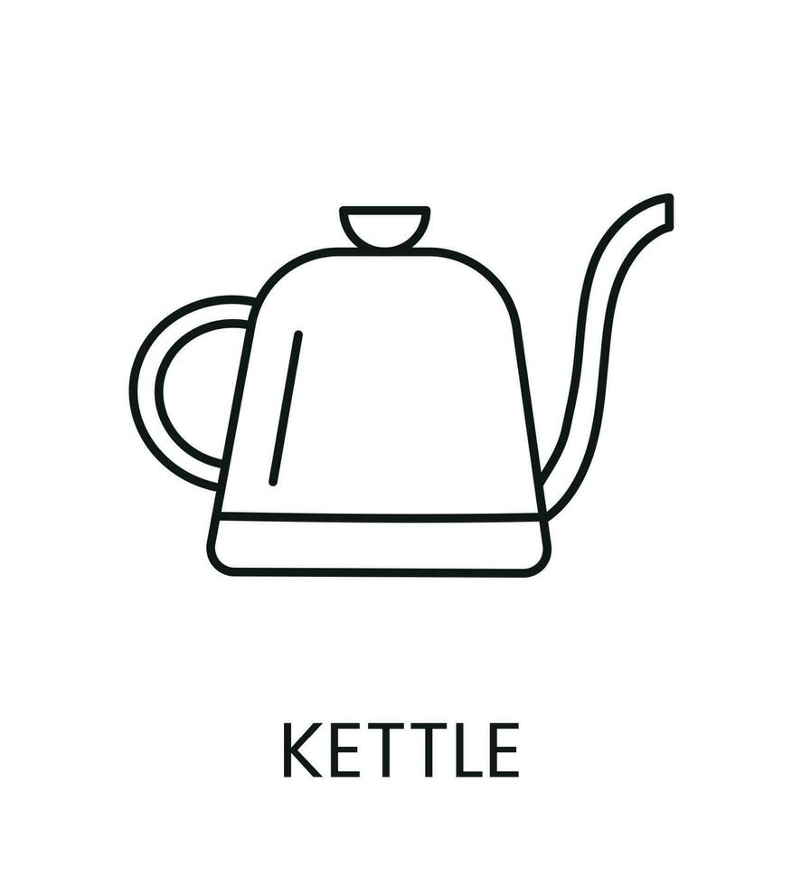 Icon kettle, linear vector illustration.